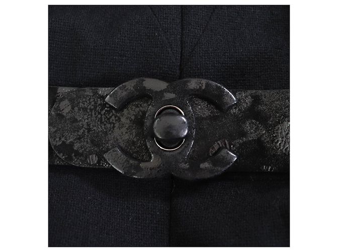 Timeless Vestido de lana CHANEL BIGCOCO con hebilla Mark Negro - vista 5
