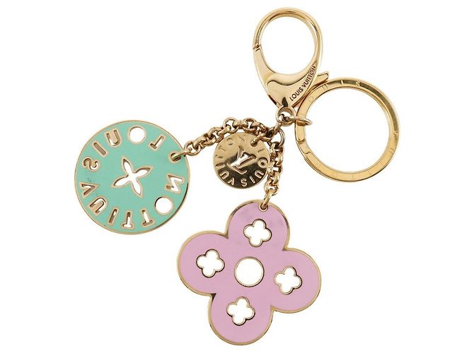 Louis Vuitton Porte Cles Looping Bag Charm Key Holder Rosa Verde - vista 2