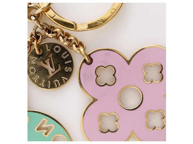 Louis Vuitton Porte Cles Looping Bag Charm Key Holder Rosa Verde - vista 3