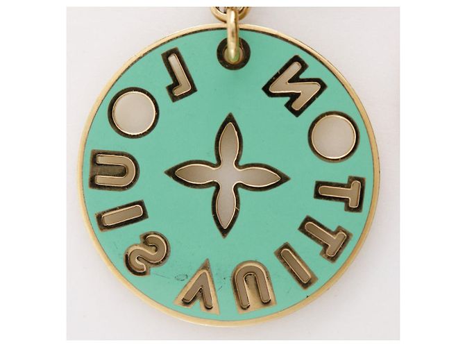Louis Vuitton Porte Cles Looping Bag Charm Key Holder Rosa Verde - vista 4