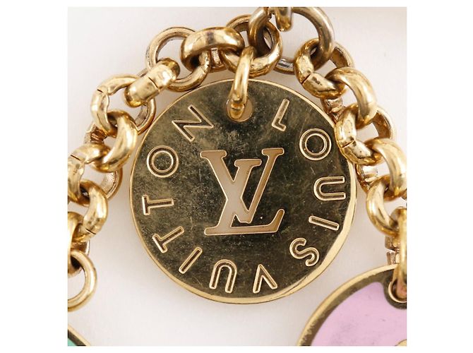 Louis Vuitton Porte Cles Looping Bag Charm Key Holder Rosa Verde - vista 7