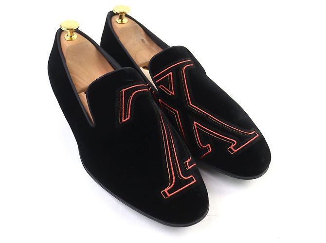 Mocassini in velluto Louis Vuitton Nero - vista 2