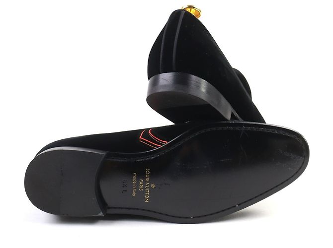 Mocassini in velluto Louis Vuitton Nero - vista 4