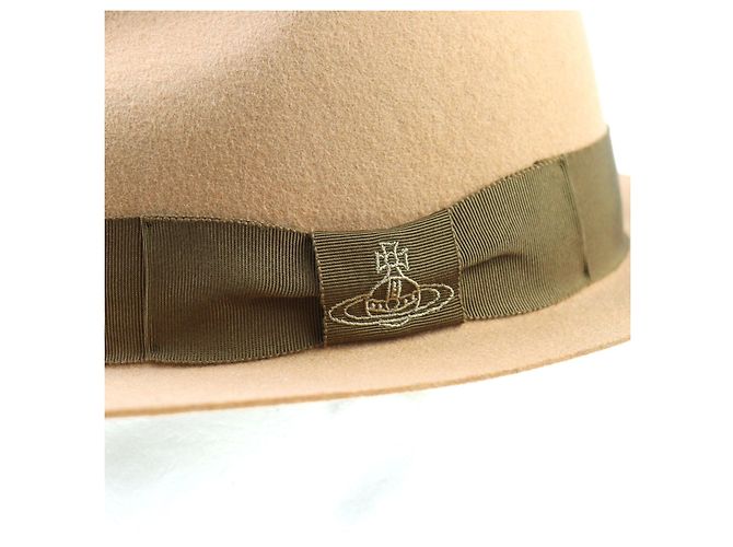 Fedora in feltro con nastro ricamato Orb di Vivienne Westwood Rosa Beige - vista 8