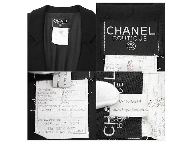 Timeless Conjunto de lana Chanel Boutique Negro Beige - vista 6