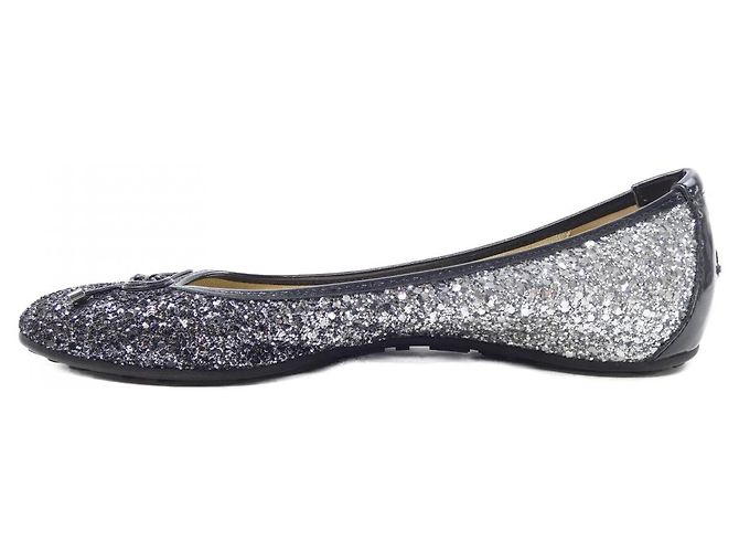 JIMMY CHOO Lederschuhe Schwarz Silber - Ansicht 2