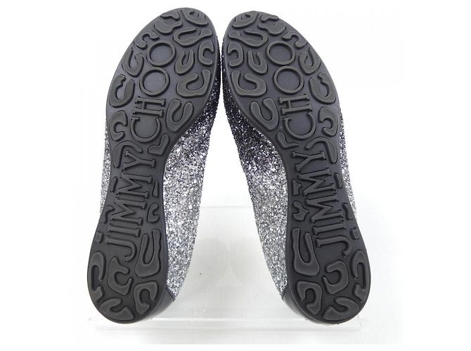 JIMMY CHOO Lederschuhe Schwarz Silber - Ansicht 4