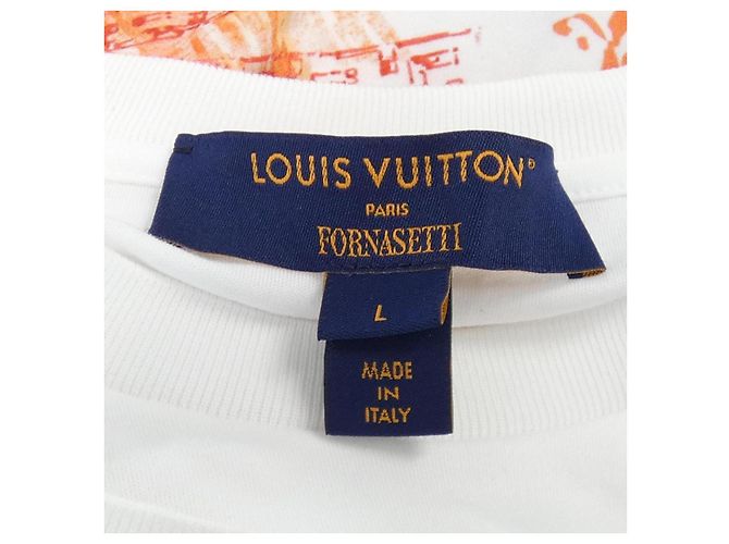 T-shirt Louis Vuitton Bianco Rosso Blu - vista 4