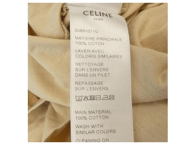 Céline Camiseta de algodão CELINE Bege - vista 3