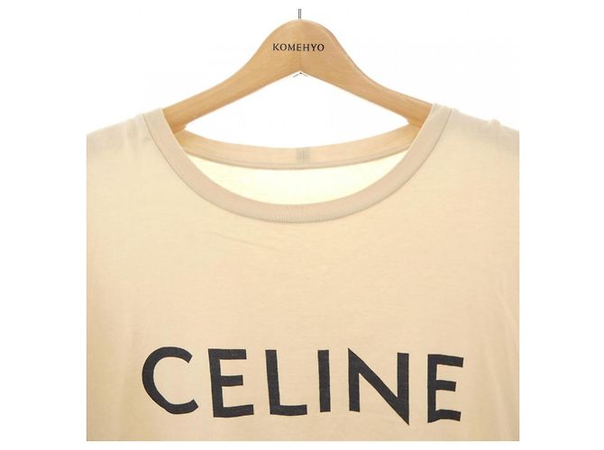 Céline Camiseta de algodão CELINE Bege - vista 4