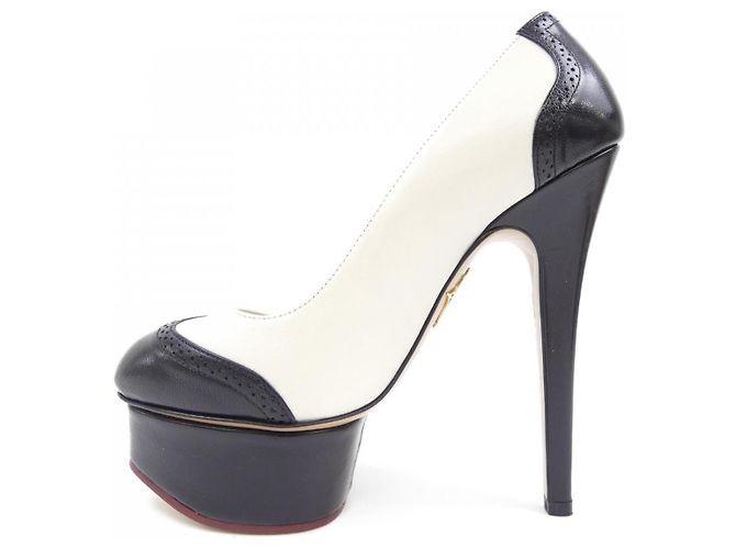 Autre Marque Décolleté Charlotte Olympia Nero Bianco - vista 2