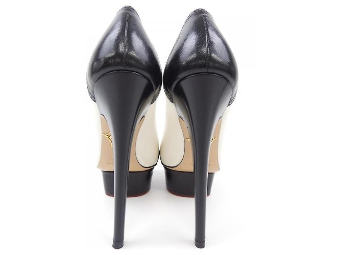 Autre Marque Décolleté Charlotte Olympia Nero Bianco - vista 5