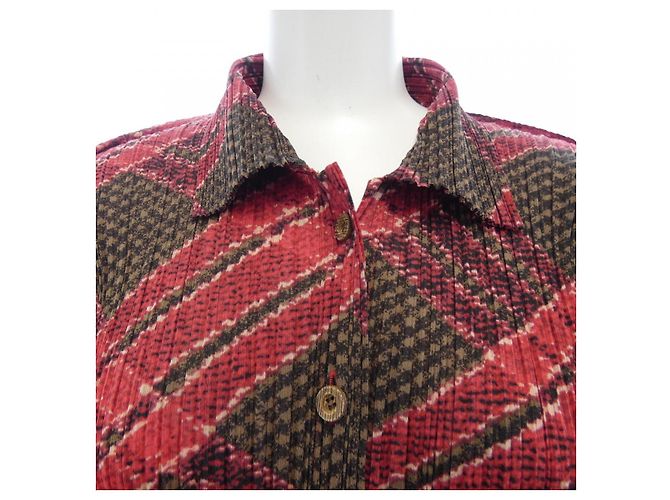 Autre Marque Cárdigan Pleats Please PP94-JK561 Castaño Roja - vista 4