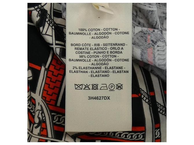 Hermès 3H4627DX Camiseta de algodón Negro Roja Beige - vista 3