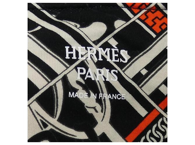 Hermès 3H4627DX Camiseta de algodón Negro Roja Beige - vista 4