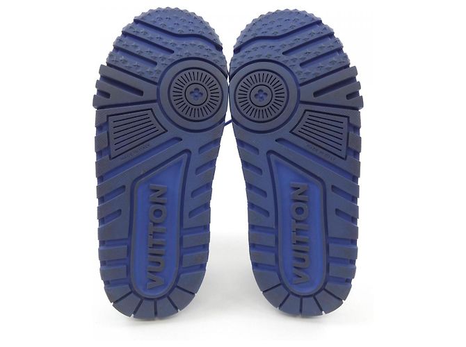 Sneakers Louis Vuitton LV Trainer Maxi Line Bianco Blu - vista 4