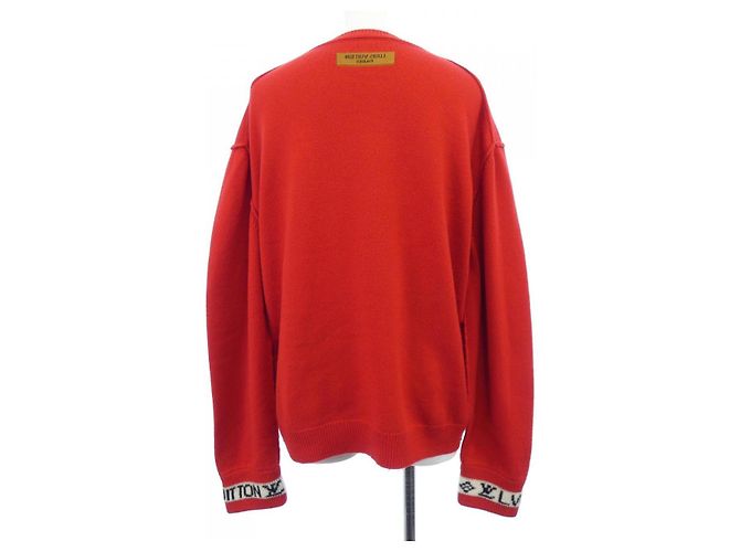 Louis Vuitton LV Cuffs Kaschmir-Rundhalspit Strickpullover Rot - Ansicht 2