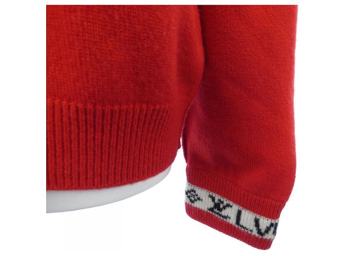 Louis Vuitton LV Cuffs Kaschmir-Rundhalspit Strickpullover Rot - Ansicht 7