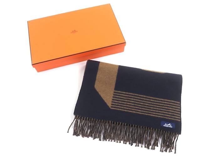 Hermès Sciarpa in cashmere Hermes Sangle a Bookle Blu Blu navy - vista 2
