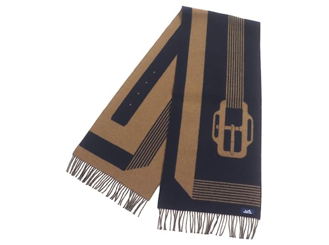 Hermès Sciarpa in cashmere Hermes Sangle a Bookle Blu Blu navy - vista 4