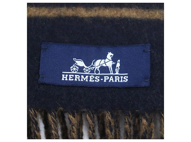 Hermès Sciarpa in cashmere Hermes Sangle a Bookle Blu Blu navy - vista 6