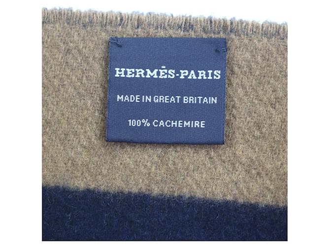 Hermès Sciarpa in cashmere Hermes Sangle a Bookle Blu Blu navy - vista 7