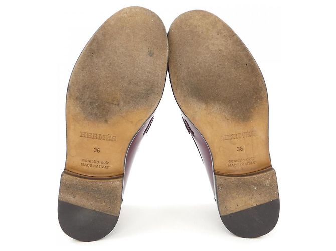 Hermès Hermes Lederschuhe 36 Rot - Ansicht 4