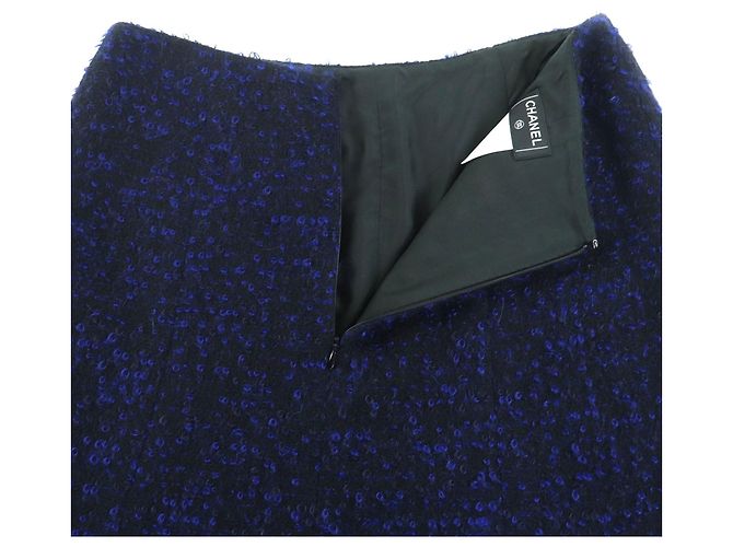 Timeless Conjunto de dos piezas de lana Chanel Negro Azul - vista 7