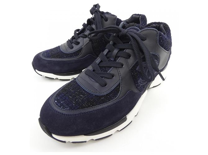 Timeless Sneakers Chanel Blu Blu navy - vista 3