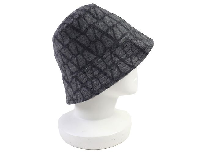 Cappello bucket Valentino Iconograph in cashmere, seta e lana Marrone - vista 3