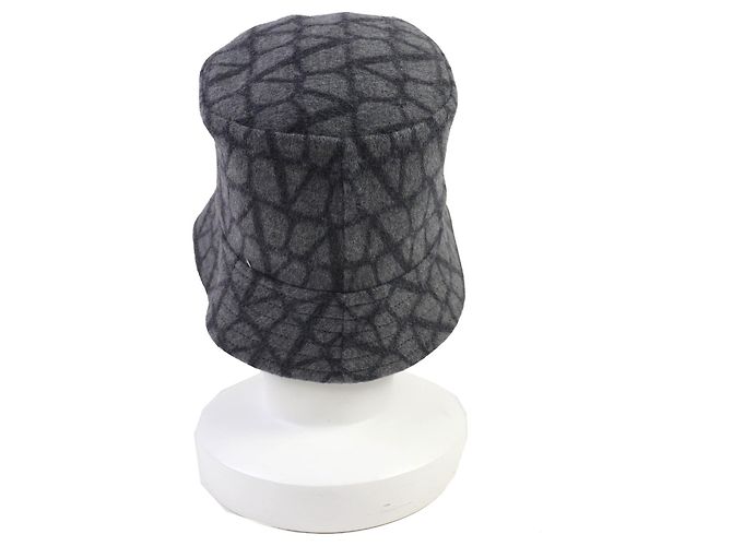 Cappello bucket Valentino Iconograph in cashmere, seta e lana Marrone - vista 4