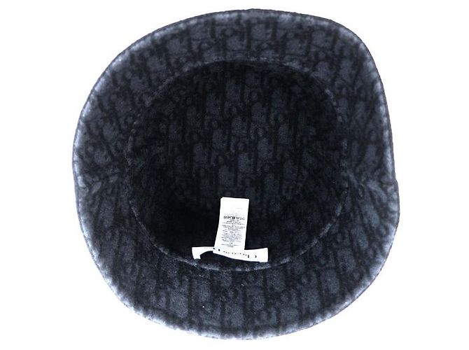 Cappello bucket in lana e seta Oblique Dior Nero - vista 4