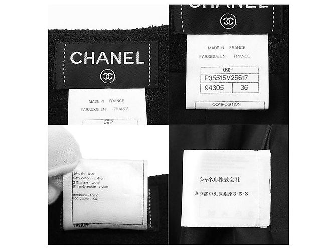 Timeless Falda de tweed con mezcla de lino Chanel Negro - vista 10