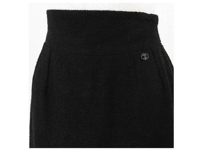 Timeless Falda de tweed con mezcla de lino Chanel Negro - vista 3