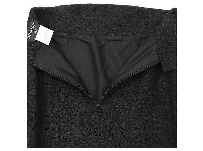 Timeless Falda de tweed con mezcla de lino Chanel Negro - vista 6
