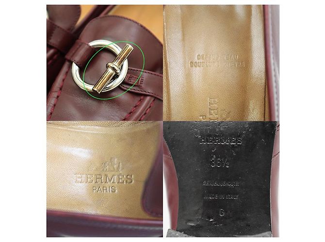 Hermès Mocassino Kelly in pelle Hermes Marrone Bordò - vista 10