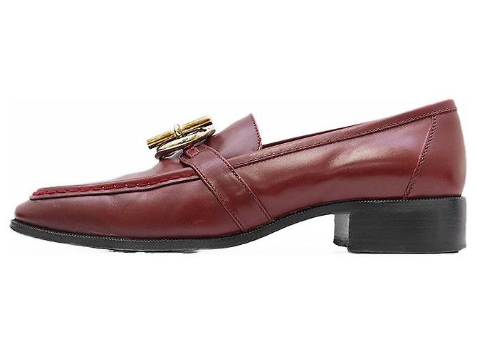 Hermès Mocassino Kelly in pelle Hermes Marrone Bordò - vista 3