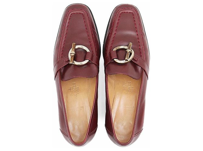 Hermès Mocassino Kelly in pelle Hermes Marrone Bordò - vista 4