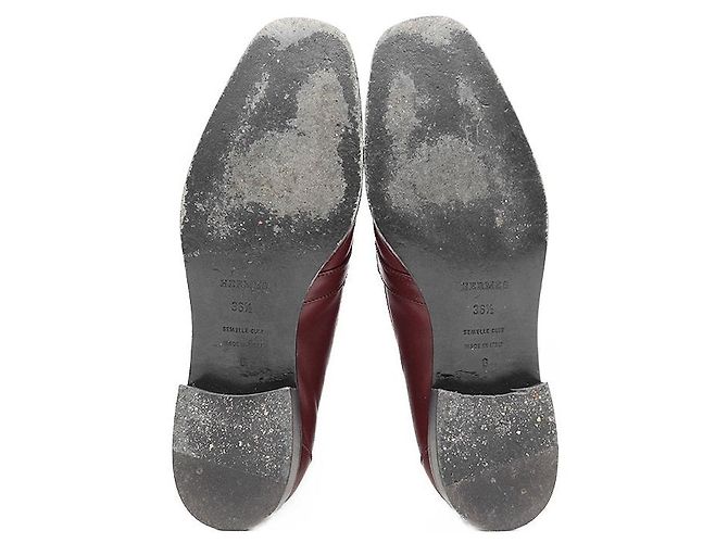 Hermès Mocassino Kelly in pelle Hermes Marrone Bordò - vista 8