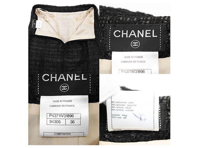 Timeless Falda de tweed y malla Chanel Negro - vista 10