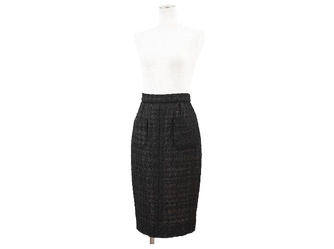 Timeless Falda de tweed y malla Chanel Negro - vista 2