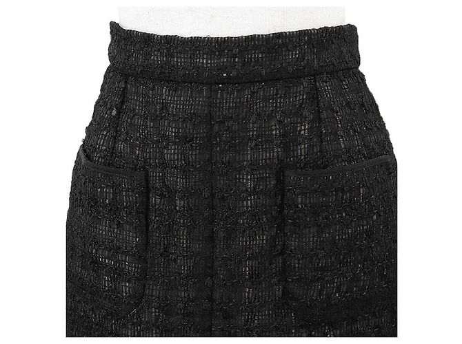 Timeless Falda de tweed y malla Chanel Negro - vista 3