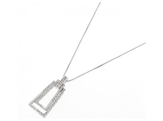 Autre Marque Collana in oro bianco Au750 e diamanti Argento - vista 2