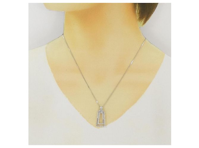 Autre Marque Collana in oro bianco Au750 e diamanti Argento - vista 6