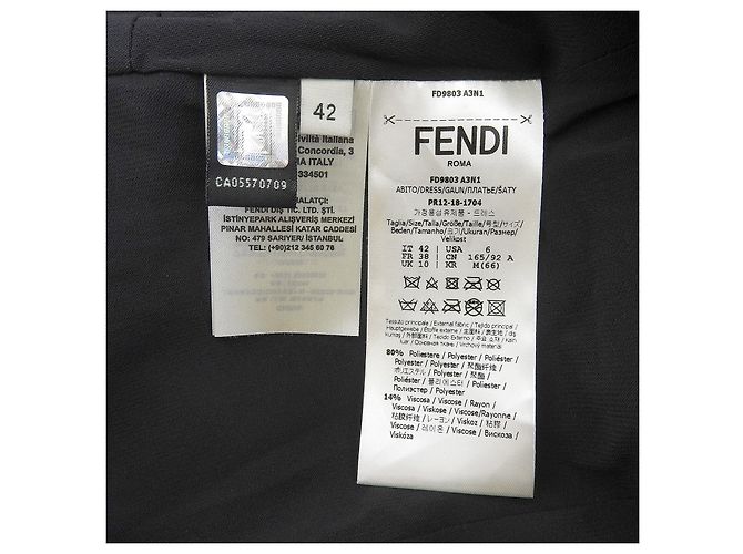 Vestido de visón Fendi Negro - vista 6