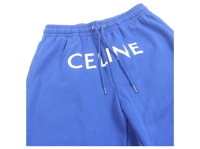 Céline Pantalones de chándal de algodón con estampado de logo Celine Azul - vista 3