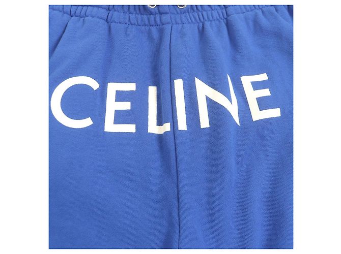 Céline Pantalones de chándal de algodón con estampado de logo Celine Azul - vista 5