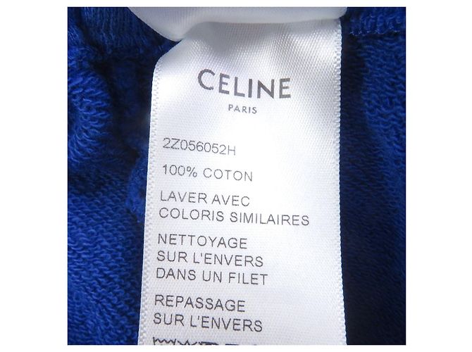 Céline Pantalones de chándal de algodón con estampado de logo Celine Azul - vista 8