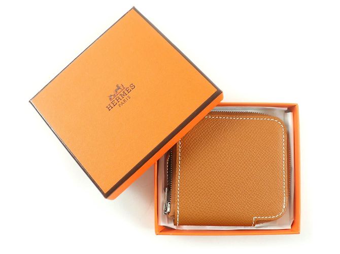 Monedero Hermès Azap Compact Mini en piel Epsom Dorado - vista 2