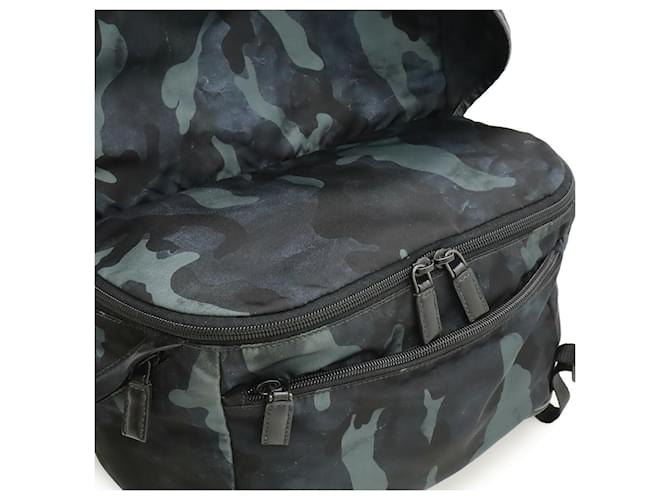 Borsa a tracolla in nylon e pelle Prada 2VH991 Blu - vista 8